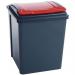 50 Litre Recycle  Bin With Red Lift Lid