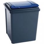 Coloured lid recycling bins, 50L blue 384290