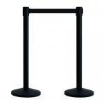 Tensator® Budget retractable belt barrier system - Black post - set of 2 384624