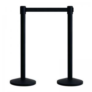 Tensator Budget retractable belt barrier system - Black post - set of