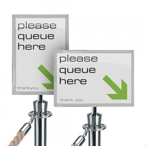 Post and rope range - sign holders - polished chrome 384688