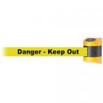 Tensator Wall mounted retractable barrier with text webbing - Danger keep out message 384694