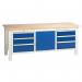 Medium Duty Workbench 2000 X 650 with Triple Drawer Units & 1 Cupboard 385062