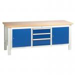 Medium Duty Workbench 2000 X 650 with 1 Triple Drawer Units & 2 Cupboards 385065
