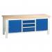 Medium Duty Workbench 2000 X 650 with 1 Triple Drawer Units & 2 Cupboards 385065