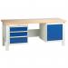 Medium Duty Workbench 2000 X 650 with Cupboard and Triple Drawer Unit 385071
