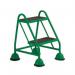 2 Tread Spring Loaded Step,no Handrail, Anti-slip Treads Green 385100