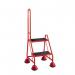 2 Tread Spring Loaded Step,single Handrail, Anti-slip Treads Red 385103
