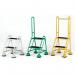 2 Tread Spring Loaded Step,single Handrail, Anti-slip Treads Green 385104