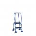 2 Tread Spring Loaded Step,full Handrail, Anti-slip Treads Light Blue 385106