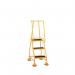 3 Tread Spring Loaded Step,full Handrail, Anti-slip Treads Yellow 385113