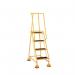 4 Tread Spring Loaded Step,full Handrail, Anti-slip Treads Yellow 385117