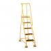 5 Tread Spring Loaded Step,full Handrail, Anti-slip Treads Yellow 385121