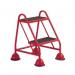 2 Tread Spring Loaded Step,no Handrail, Rubber Treads Red 385123