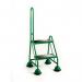 2 Tread Spring Loaded Step,single Handrail, Rubber Treads Green 385128