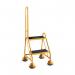 2 Tread Spring Loaded Step,single Handrail, Rubber Treads Yellow 385129