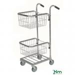 Adjustable mini mail distribution trolley with 2 baskets 385331