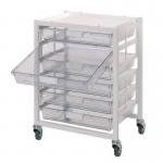 Premium white racks with transparent trays - Mobile A3 racks 385526