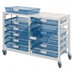 Premium white racks with transparent trays - Mobile A3 racks 385530