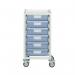 Premium white racks with transparent trays - Low level A4 mobile racks 385542