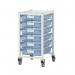 Premium white racks with transparent trays - Low level A4 mobile racks 385542