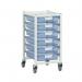 Premium white racks with transparent trays - Low level A4 mobile racks 385542