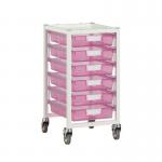 Premium white racks with transparent trays - Low level A4 mobile racks 385543