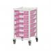 Premium white racks with transparent trays - Low level A4 mobile racks 385543