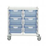 Premium white racks with transparent trays - Low level A4 mobile racks 385544