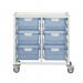 Premium white racks with transparent trays - Low level A4 mobile racks 385544