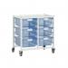 Premium white racks with transparent trays - Low level A4 mobile racks 385544