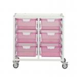 Premium white racks with transparent trays - Low level A4 mobile racks 385545