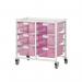 Premium white racks with transparent trays - Low level A4 mobile racks 385545