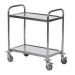 Konga stainless steel shelf trolleys with 2 shelves 825 x 500mm 386089