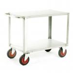 Heavy duty stainless steel trolley with 2 shelves 1000 x 600mm 386387