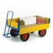 Turntable trucks with MDF platforms and drop down sides, 1200 x 600 on solid rubber tyres - capacity 350kg 386425