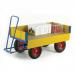 Turntable trucks with MDF platforms and drop down sides, 1200 x 600 on pneumatic tyres - capacity 500kg 386426