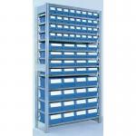 Galvanised shelving including shelf bins Starter and add on bays - 12 shelves - 32 bins 386580