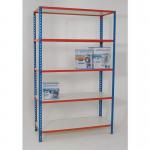 Melamine faced boltless steel shelving - 175kg, 5 shelves 1200mm width 387052