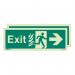 Photoluminescent Sign htmexit Arrow Left Right H X W: 150 X 400 387277