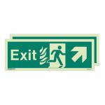 Photoluminescent Sign htmexit Up Left Right H X W: 150 X 400 387281