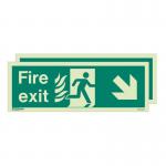 Photoluminescent Sign htmfire Exit Down Left Right H X W: 150 X 400 387285