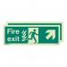 Photoluminescent Sign htmfire Exit Up Lfet Right H X W: 150 X 150 387287