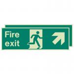 Photoluminescent Sign fireexit Up Left Right H X W: 250 X 600 387302