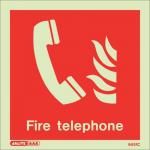 Photoluminescent Sign firetelephone H X W: 150 X 150 387365