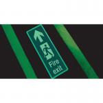Photoluminescent Sign floormounted Fire Exit Up H X W: 250 X 600 387395