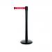 Tensator Advance retractable barrier system with text webbing - Black post with No entry message 387742