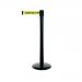 Tensator Advance retractable barrier system with text webbing - Black post with Cleaning in progress message 387743