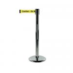 Tensator Advance retractable barrier system with text webbing -  Polished chrome post with Do not enter message 387749