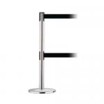 Tensator Advance dual line barrier system - Polished chrome post and black webbing 387751